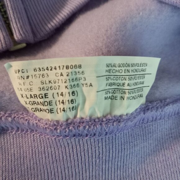 Hanes Size XL 14 16 Girls Purple Zip Up Hoodie CITY CHIC Glitter Graphic NEW - Picture 6 of 7